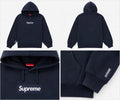 Supreme box logo hoodie navy blue