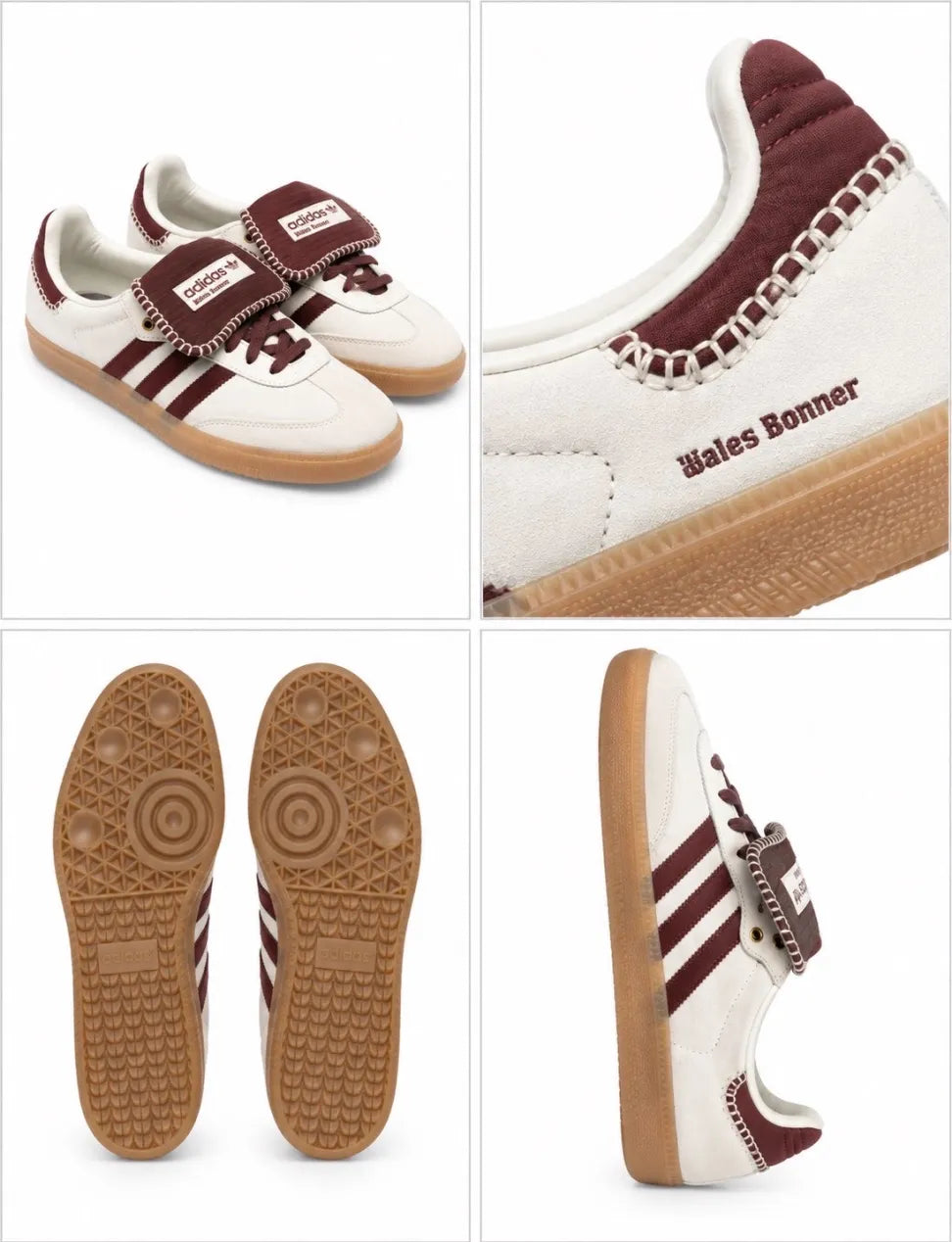 adidas x Wales Bonner Samba – Burgundy / Cream