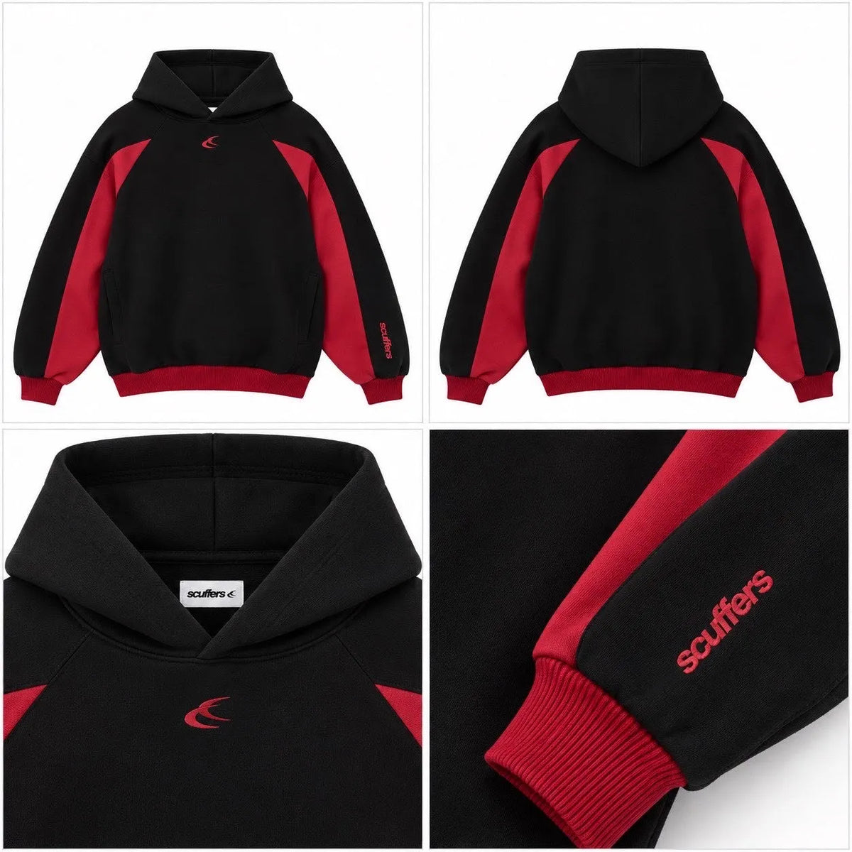 Scuffers hoodie Black & Red