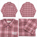 White coffee flannel shirt pink