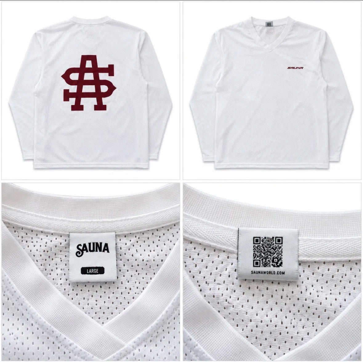 Sauna Longsleeve White & Red