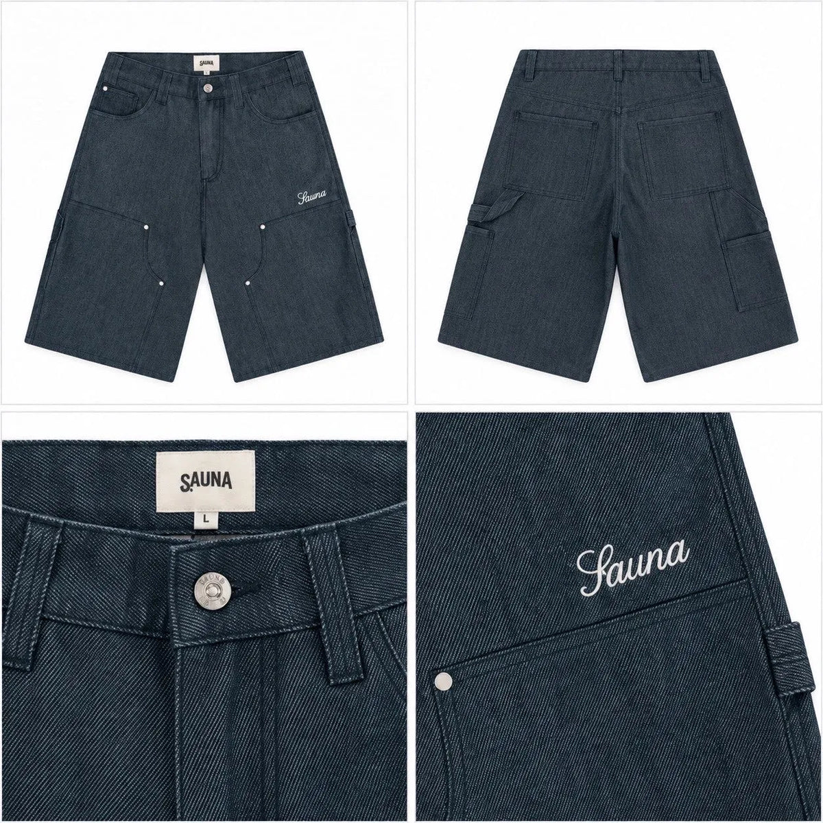 Sauna selvedge denim shorts (blue)