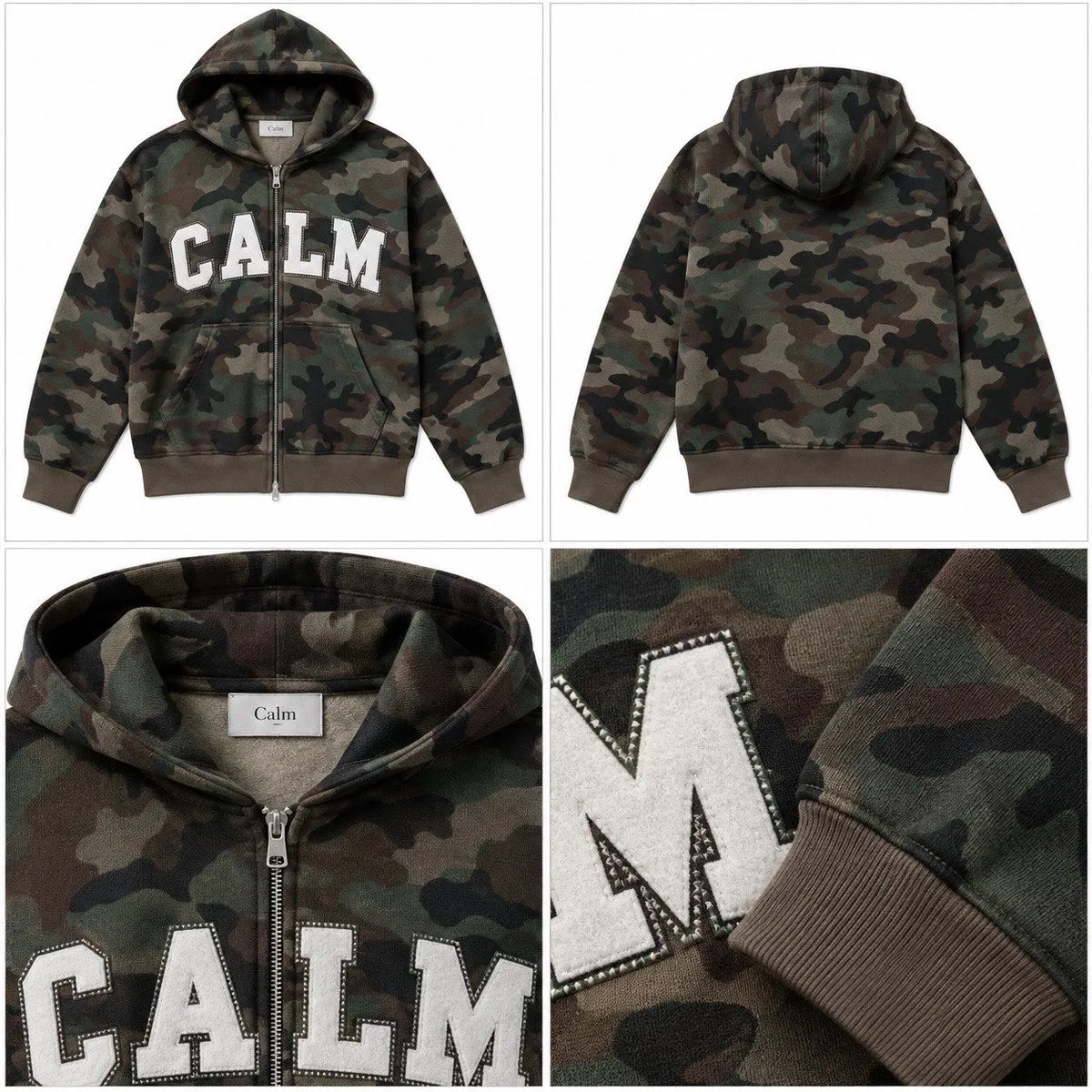 Calm Zip Up Hoodie Camo
