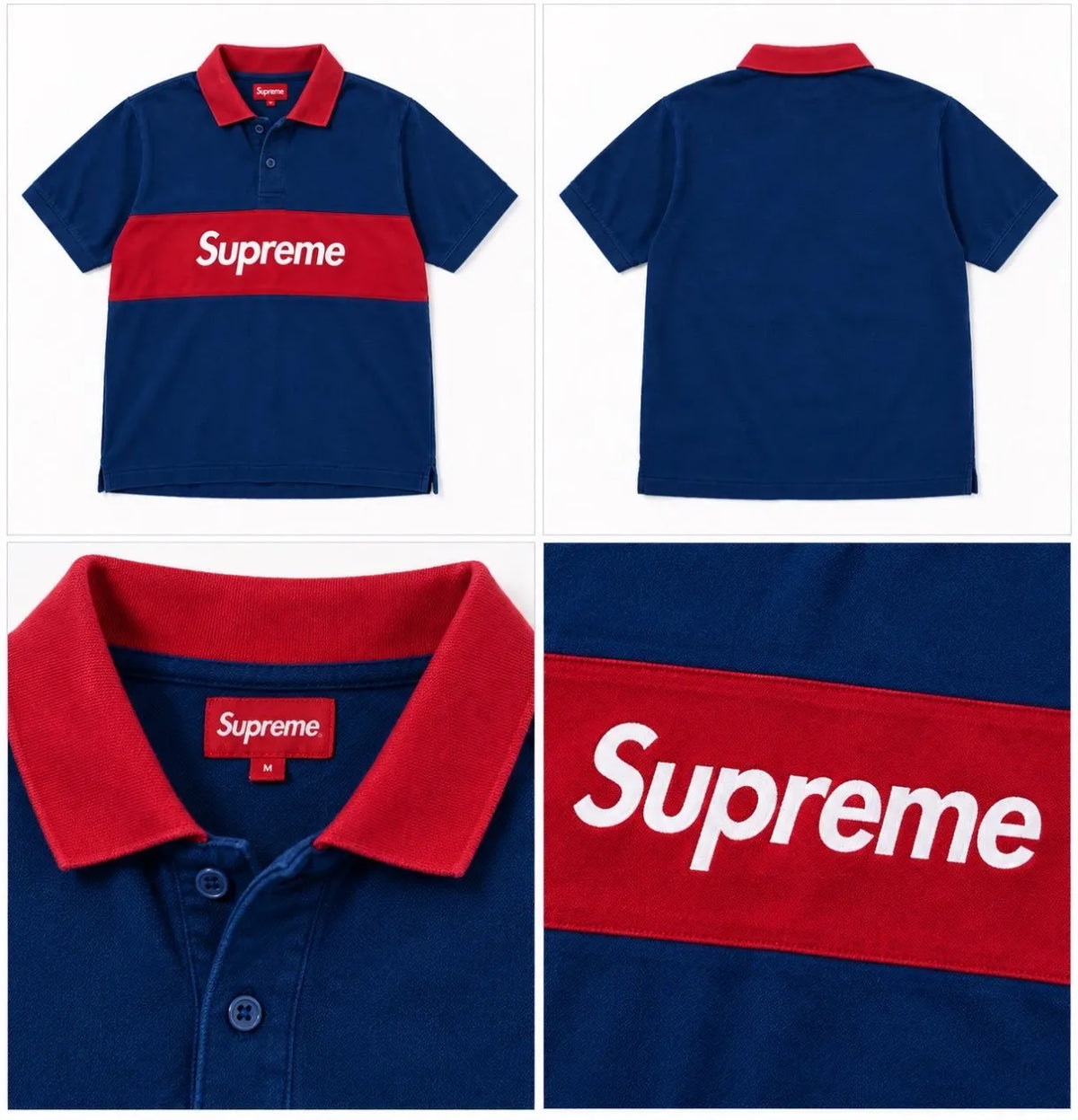 Supreme Color Block Polo – Blue/Red