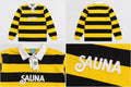 SAUNA Rugby Polo – Yellow/Black Stripe