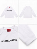 WHITE COFFEE Logo Raglan Long Sleeve – White