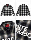WHITE COFFEE Logo Flannel Shirt – Navy