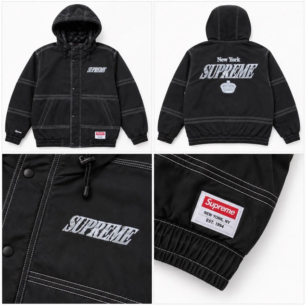 Supreme New York Hooded Jacket – Black
