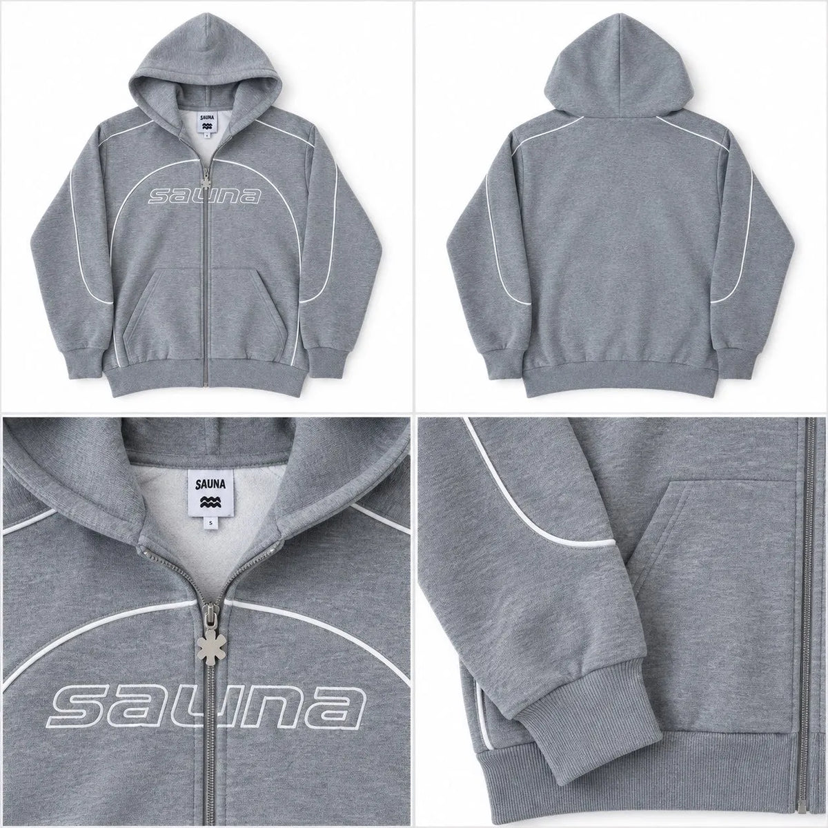 Sauna Zip-Up Hoodie – Grey