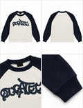 QURATEE Logo Raglan Long Sleeve – Black / Cream