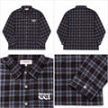 White coffee flannel shirt blue