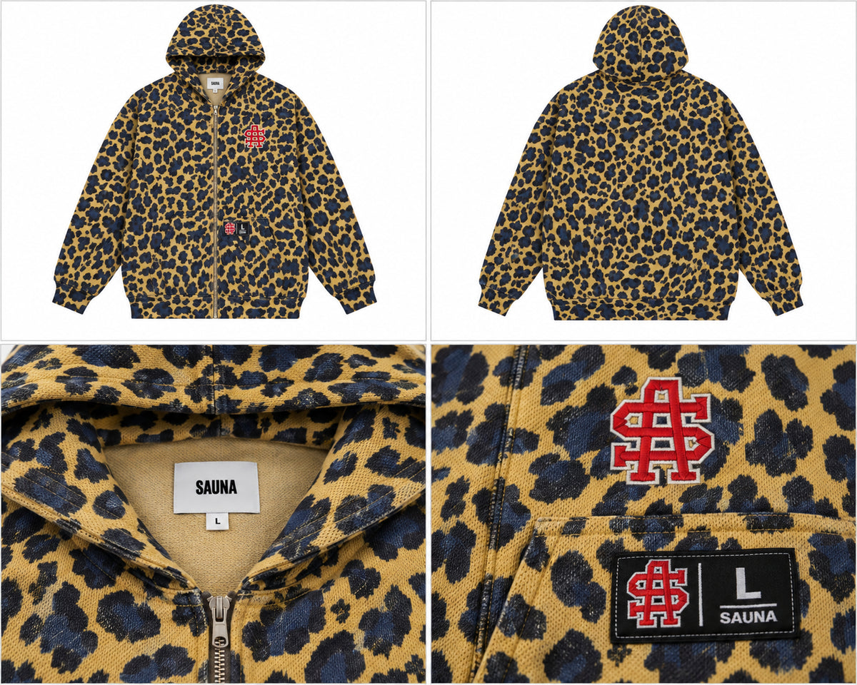 Sauna leopard zip up