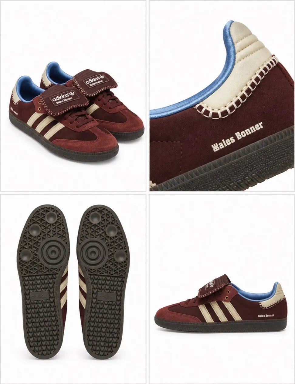 adidas x Wales Bonner Samba – Cream / Burgundy