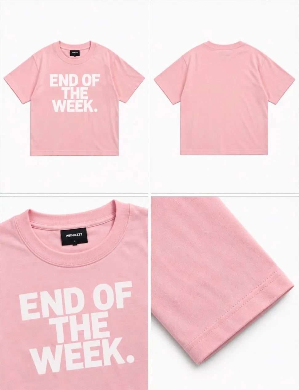 END OF THE WEEK Logo T-Shirt – Pink